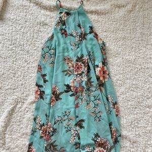 Turquoise High Neck Dress